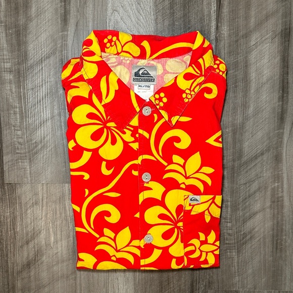 Quiksilver Vintage 90s Hawaiian Assembled in Mexico Short Sleeve Button - XL - Picture 1 of 7